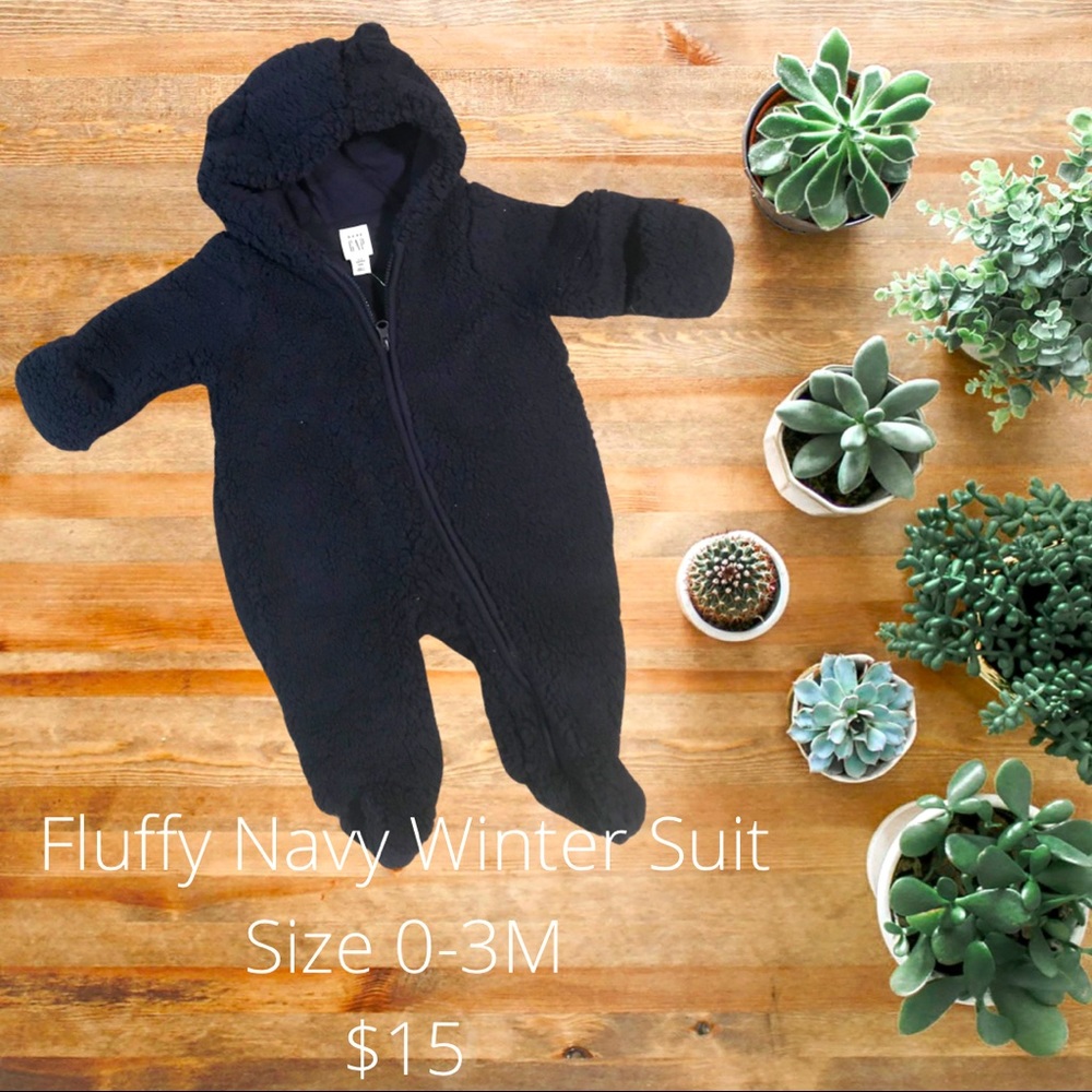 Fluffy Navy Winter Suit
